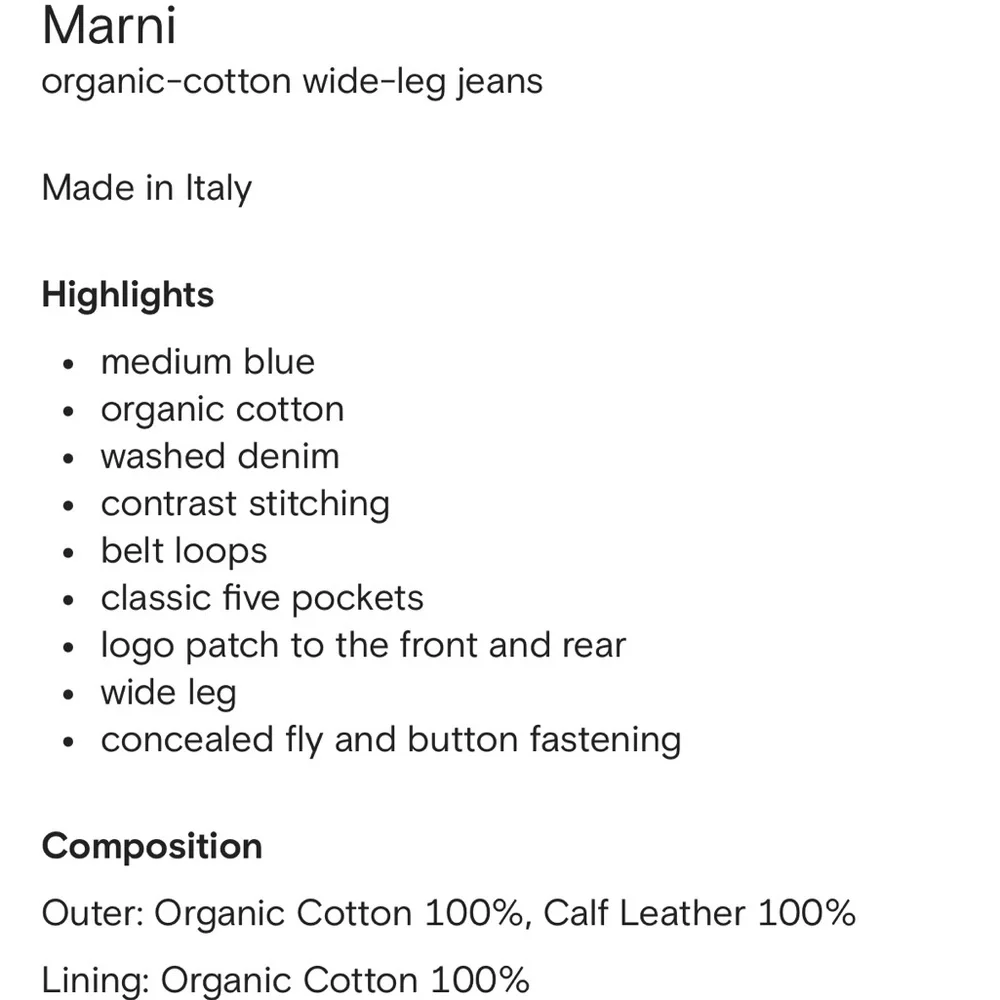 Marni Deep Blue Organic Cotton Denim Jeans